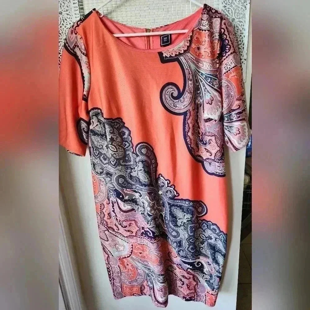 RM‎ LL Coral Dress sz 16 Paisley